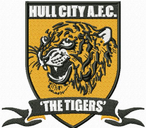 Hull City A.F.C. The Tigers logo machine embroidery design