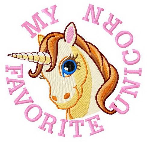 My favorite unicorn machine embroidery design