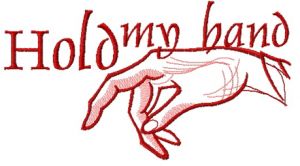 Hold my hand embroidery design