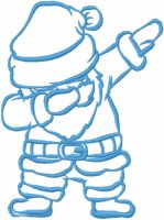 Dabbing Santa embroidery design