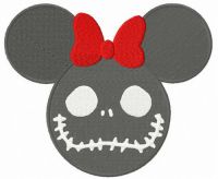 Minnie Mouse Halloween horror embroidery design