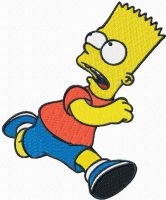 Bart Simpson running embroidery design