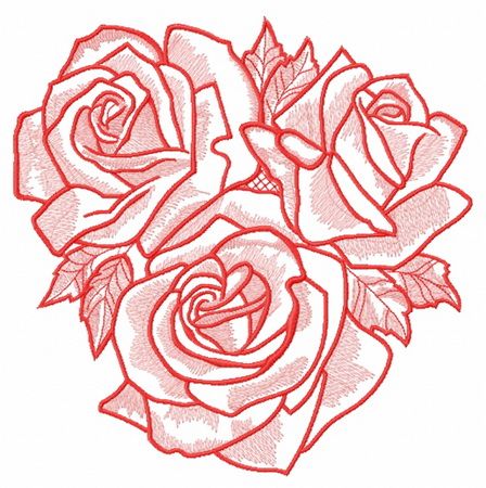 Rose bouquet 3 machine embroidery design