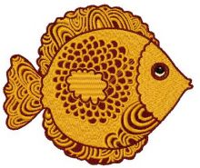 Golden fish embroidery design