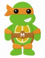 Chibi Michelangelo embroidery design