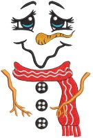 Christmas winter snowman embroidery design