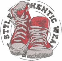 Style shoes embroidery design