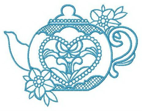 Toy teapot machine embroidery design