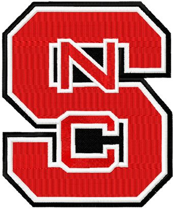 North Carolina State University athletic logo machine embroidery design