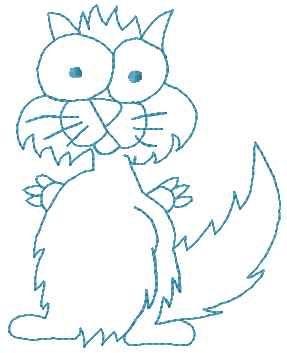 Strange cat free embroidery design 11