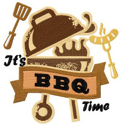 It's BBQ time machine embroidery design