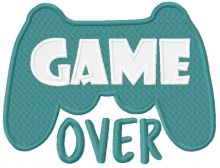 Game over embroidery design