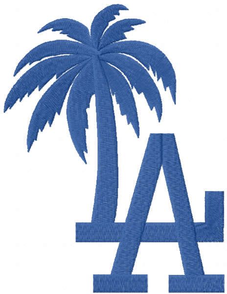 Losm Angeles Dodgers Tropical Logo embroidery design