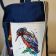 Embroidered women's bag with stylish bird design