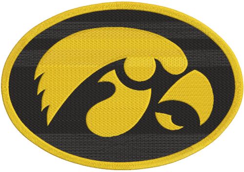 Iowa Hawkeyes Secondary Oval Logo embroidery design