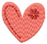 Heart free machine embroidery design