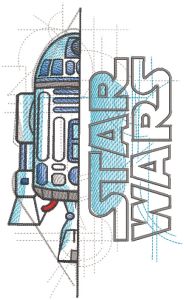 Star Wars R2-D2 sketch embroidery design