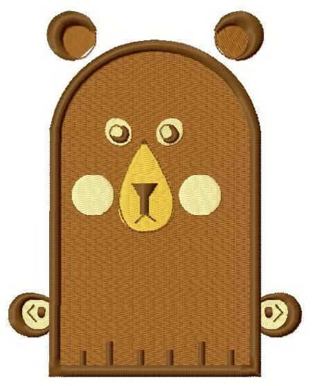 Bear glove machine embroidery design