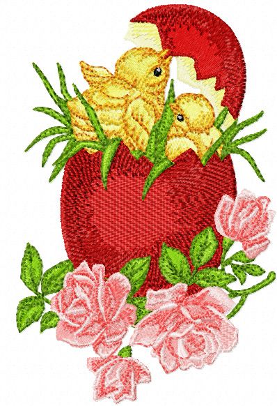 Easter Egg free machine embroidery design
