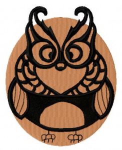 Brown owl embroidery design