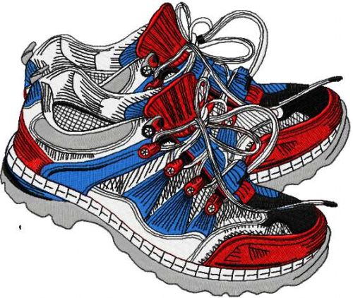 Patriotic cross shoes embroidery design