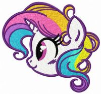 Rainbow curls embroidery design