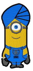 Minion in turban embroidery design