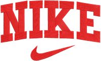 Nike red logo embroidery design