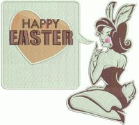 Sexy bunny girl embroidery design