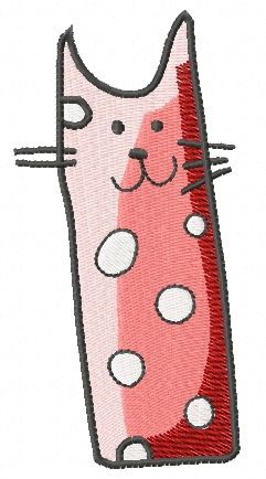 Funny cat 4 machine embroidery design