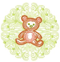 Cute small teddy embroidery design