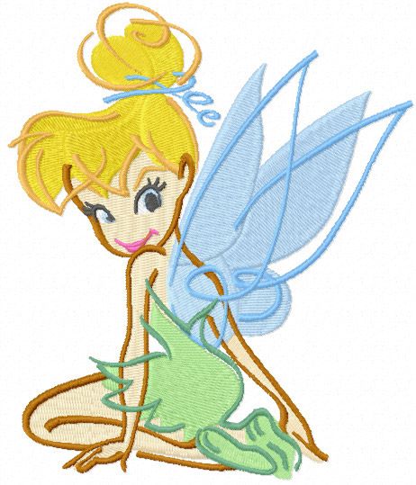 Tinkerbell scetch machine embroidery design