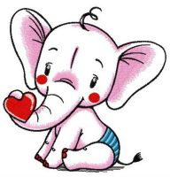 Baby elephant embroidery design