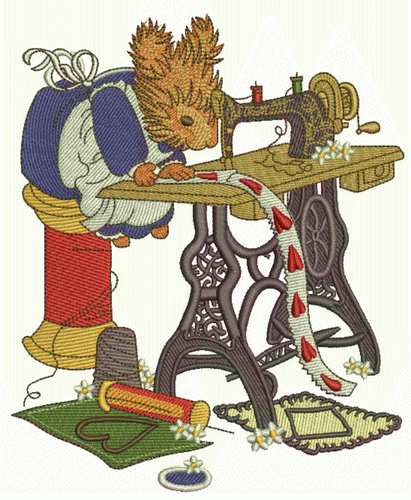 Squirrel sewing machine embroidery design      