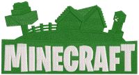 Minecraft gaming village embroidery design