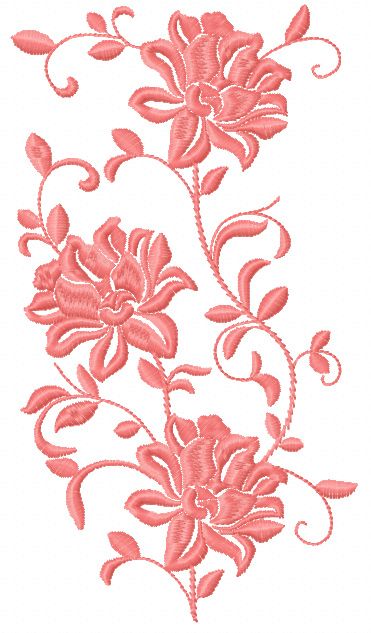 Pink flower free embroidery design