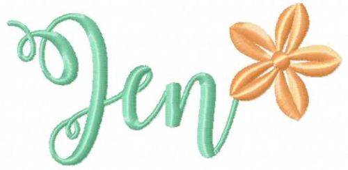 Jen name embroidery design