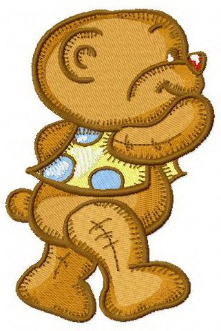 Toddler teddy bear machine embroidery design