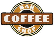 Bar coffee shop embroidery design