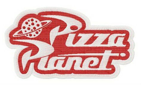 Pizza Planet logo machine embroidery design