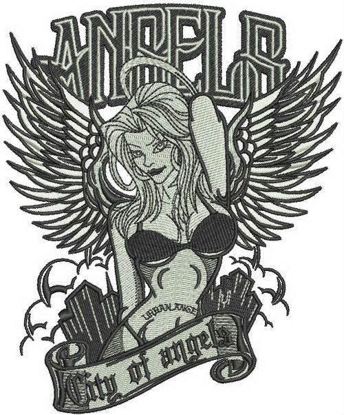 City of angels machine embroidery design