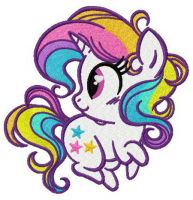 Rainbow stars embroidery design