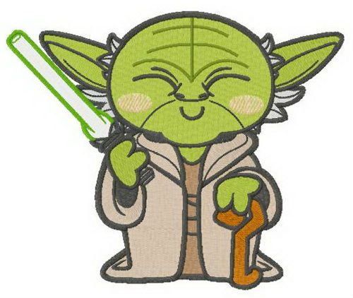 Chibi Master Yoda machine embroidery design