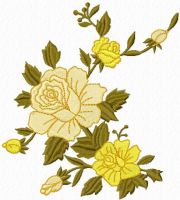 Yellow roses free machine embroidery design