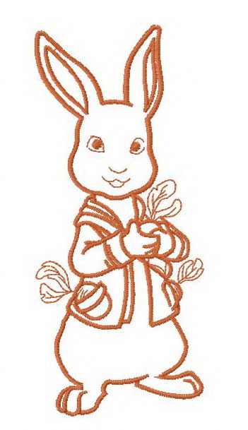 Bunny with radish 4 machine embroidery design