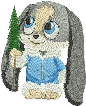 Christmas bunny machine embroidery design