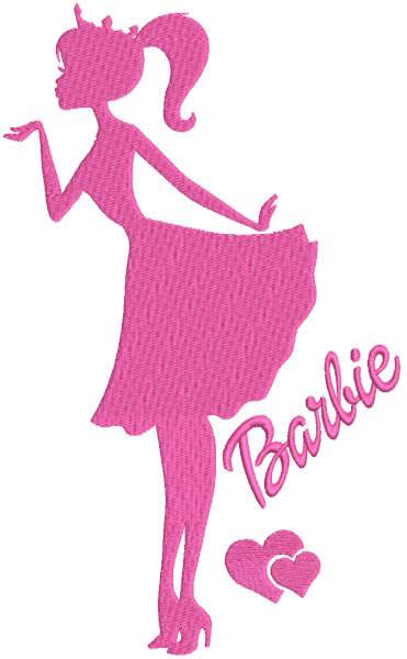 Barbie kiss embroidery design