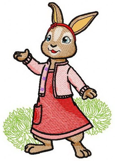 Bunny girl 3 machine embroidery design