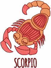 Scorpio zodiac sign embroidery design