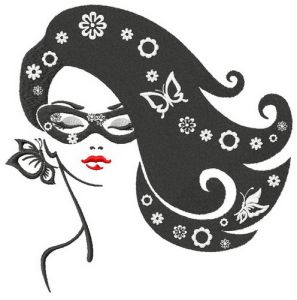 Posh girl embroidery design